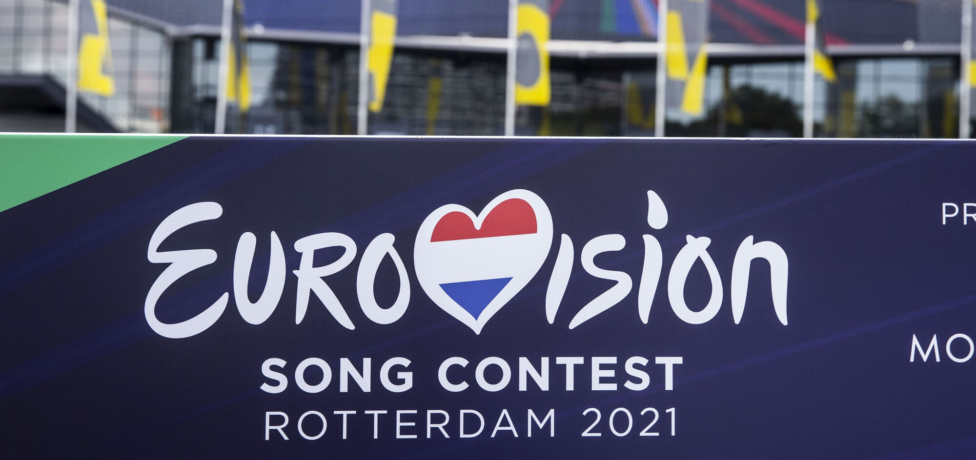 Op de foto het logo van het Eurovisie Songfestival voor Rotterdam Ahoy