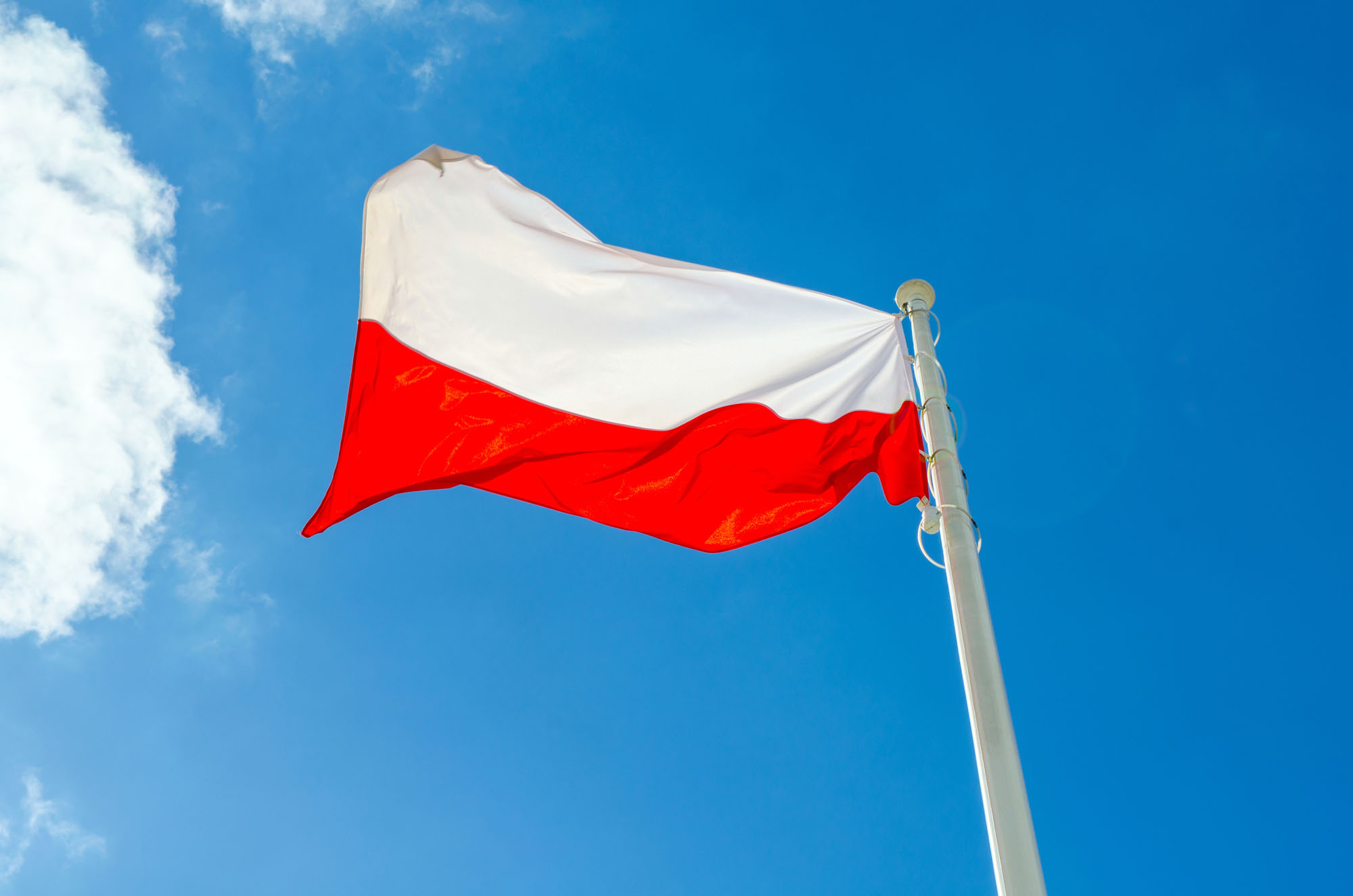 Een foto van de poolse vlag