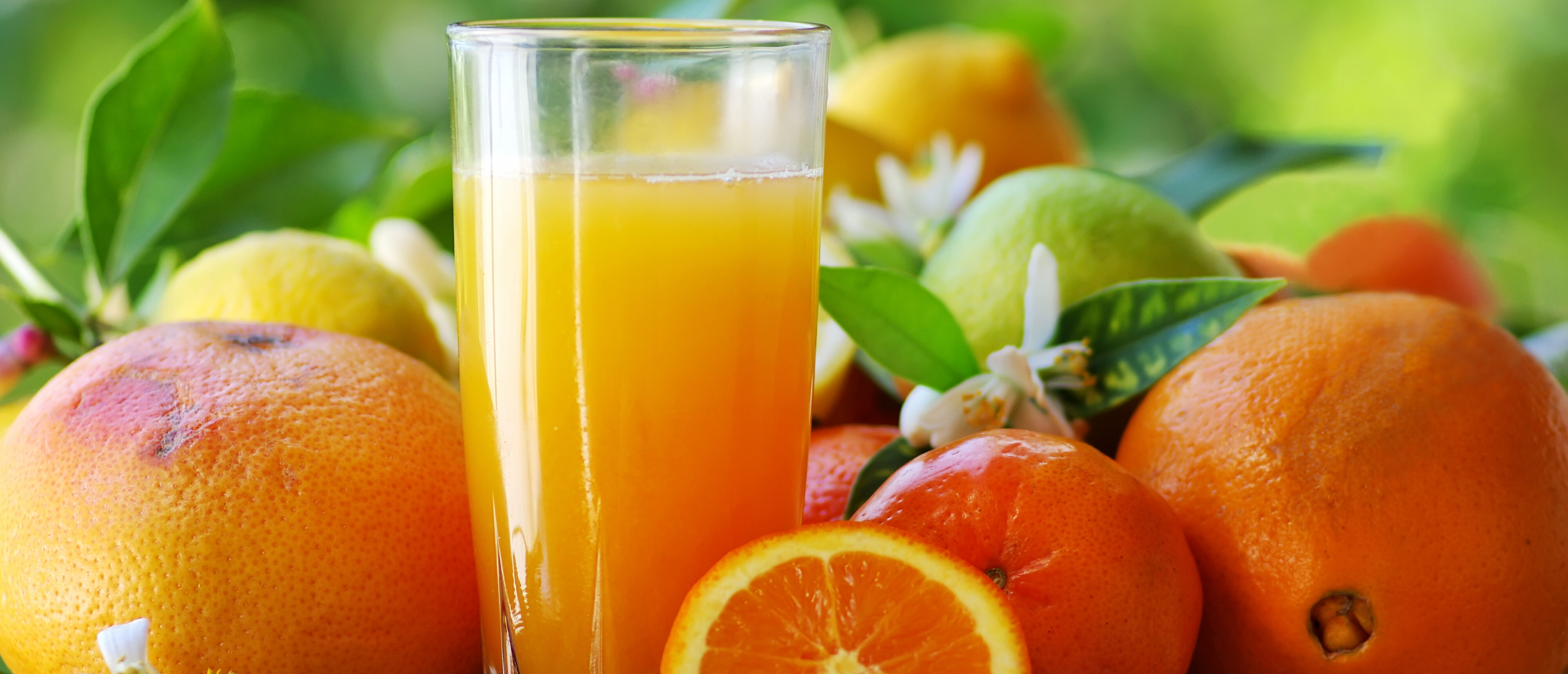 Een foto van een glas versgeperste sinaasappelsap