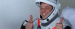 Een foto van Bob Behnken, de astronaut die eerder dit jaar in een raket werd gelanceerd