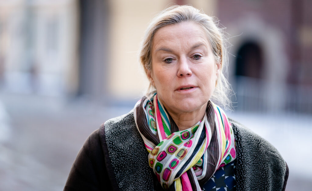 Een foto van Sigrid Kaag die voor D66 deelneemt aan de verkiezingen