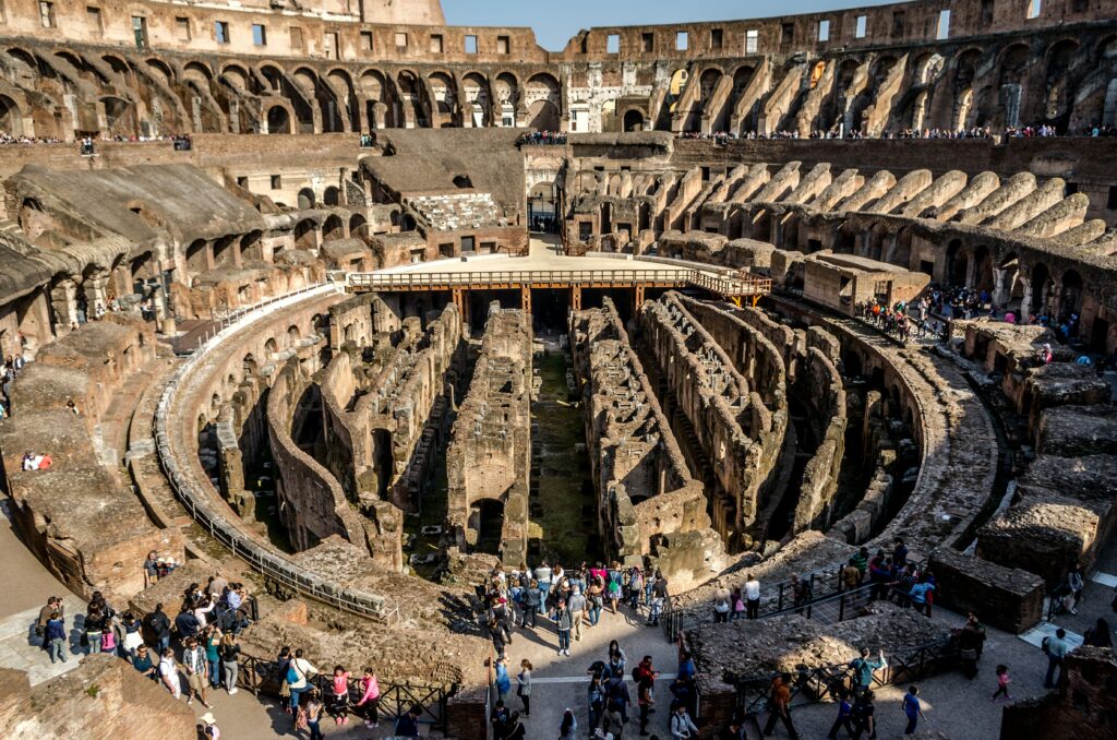 Colosseum, vloer, bezoekers