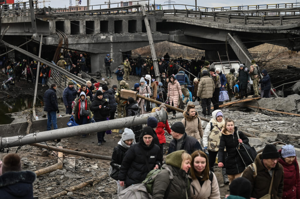 Oekraine Rusland Kiev oorlog evacuatiepogingen, vluchtelingen,
