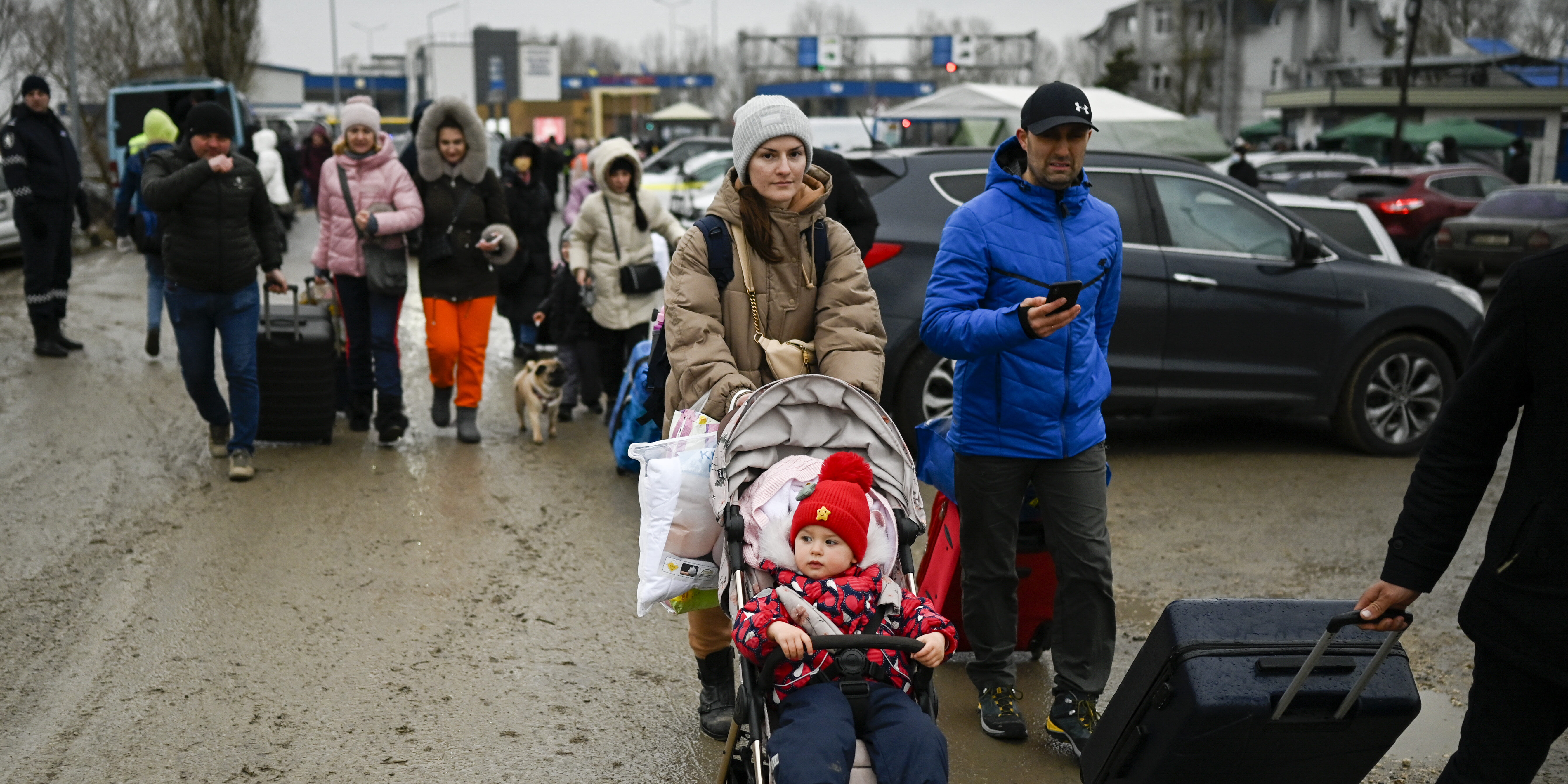 Oekraïense gezinnen op de vlucht