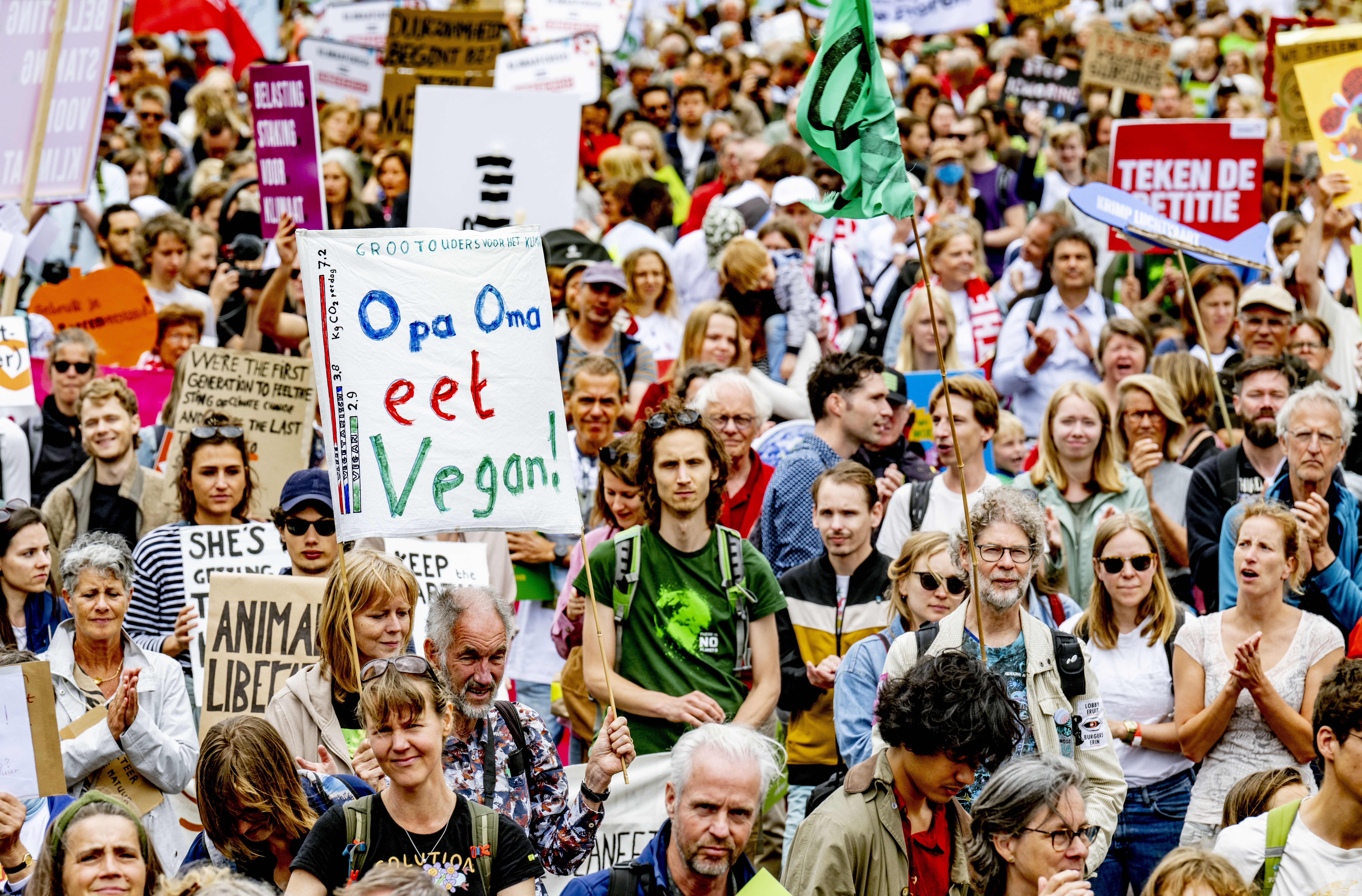 Duizenden betogers lopen mee met klimaatmars door Rotterdam