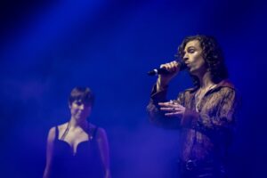 Mia Nicolai en Dion Cooper tijdens het jaarlijkse songfestivalfeest Eurovision in Concert.