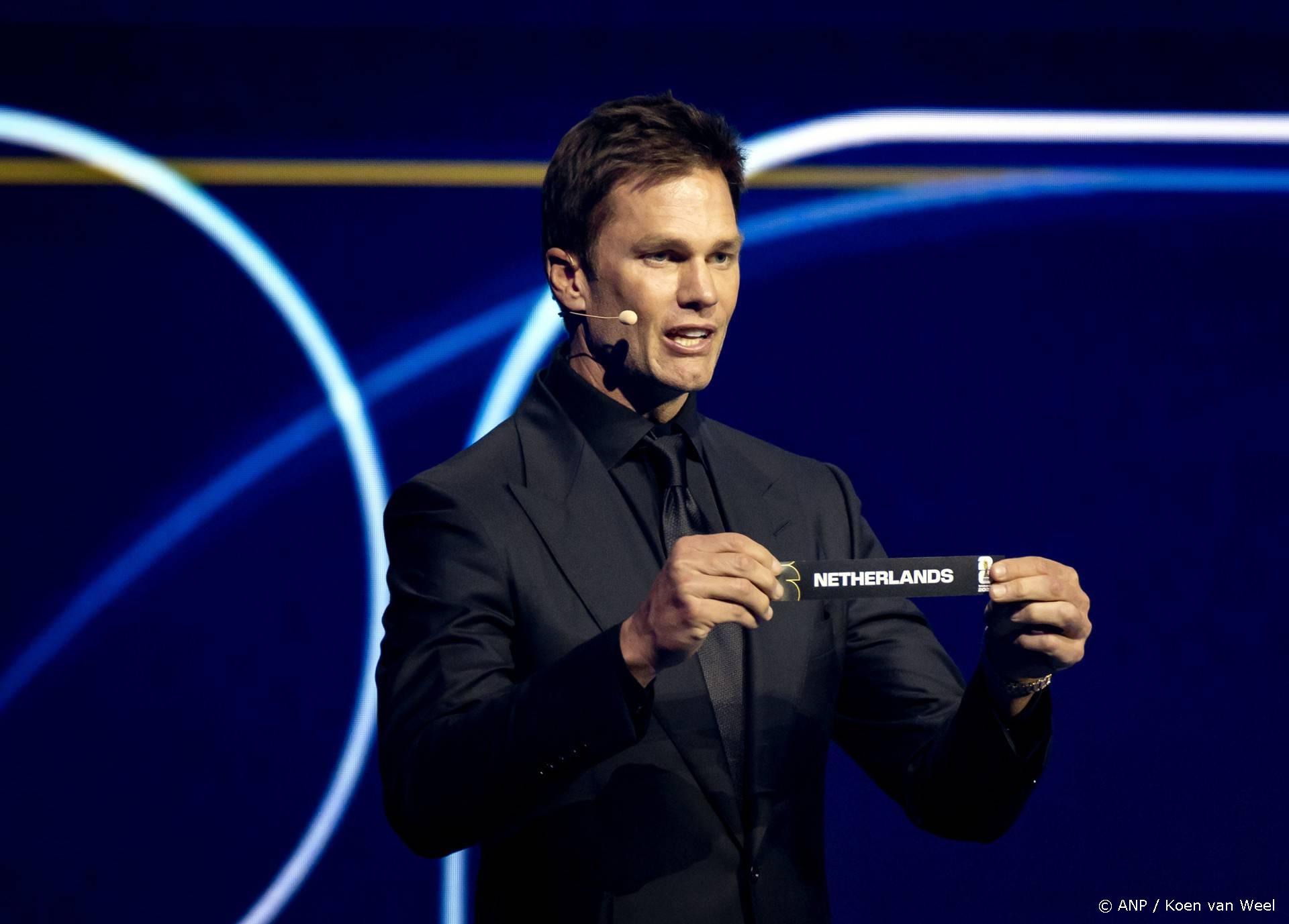 WASHINGTON - Tom Brady trekt Nederland tijdens de loting voor het WK voetbal in 2026 in de Verenigde Staten. ANP KOEN VAN WEEL