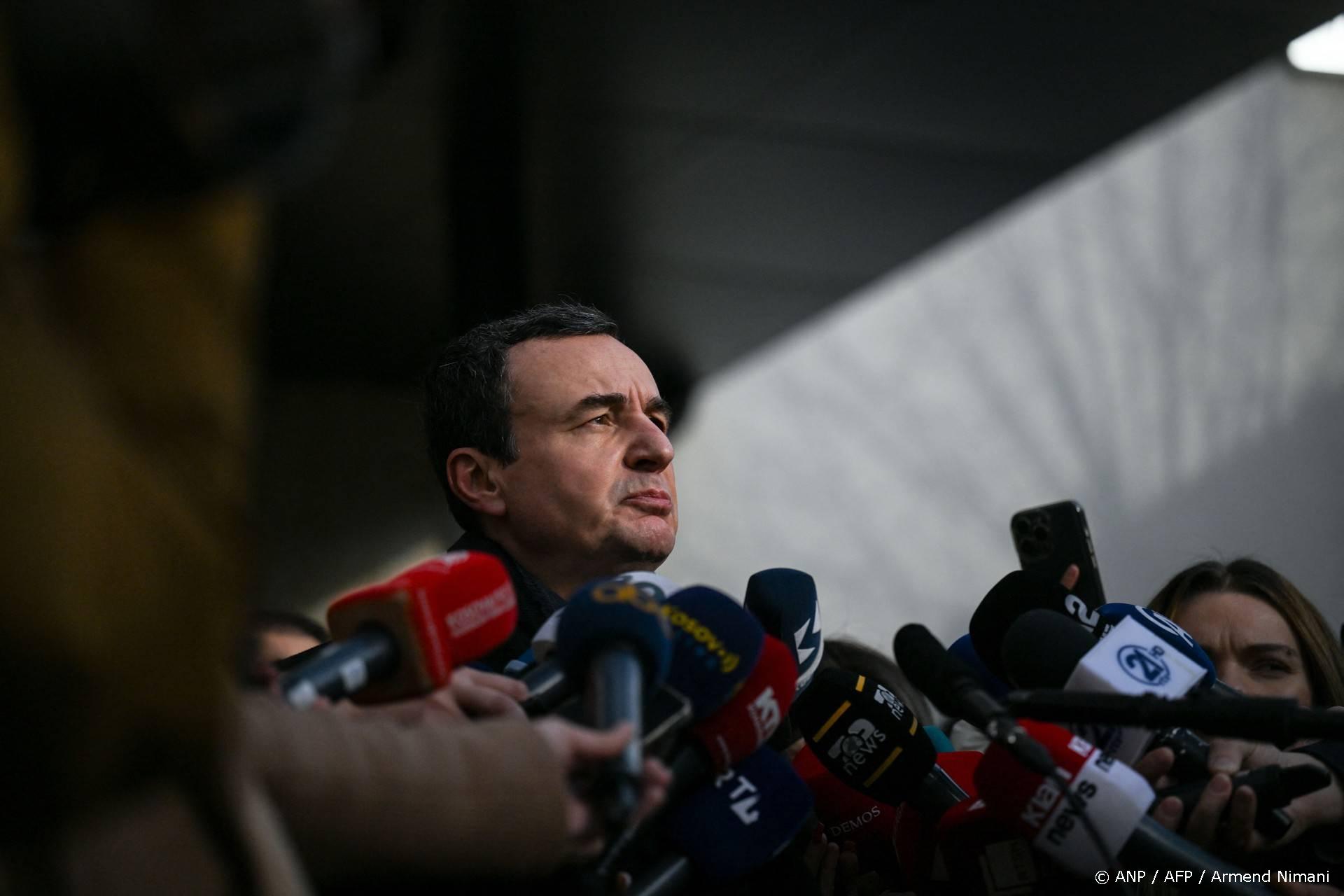 Kosovo's acting Prime Minister and leader of the Vetevendosje Movement (LVV) Albin Kurti addresses the press after casting his vote at a polling station in Pristina on December 28, 2025. Kosovo voters head to the polls on December 28, 2025 for snap parliamentary elections, hoping to end ten months of political deadlock and crisis.
Armend NIMANI / AFP
