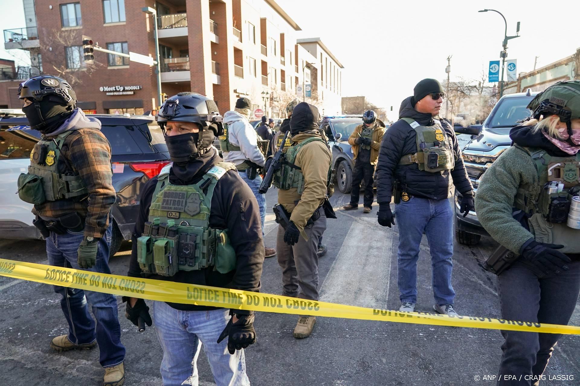 epa12677966 Protesters gather after ICE agents shot someone several times while they were trying to detain someone in Minneapolis, Minnesota, USA, 24 January 2026. State and local authorities said a man was shot and killed by federal agents.  EPA/CRAIG LASSIG